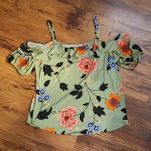 .Floral Cold Shoulder Spaghetti Strap Top from New York & Co.